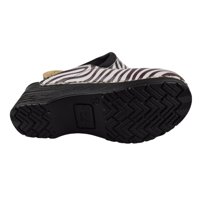 Medical clogs - Zebra print black sole - Dina