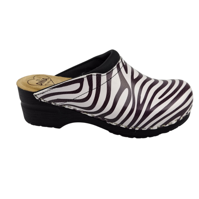 Medical clogs - Zebra print black sole - LAST STOCK