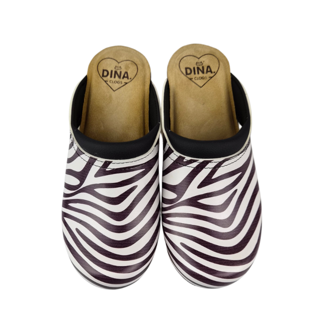 Medical clogs - Zebra print black sole - Dina
