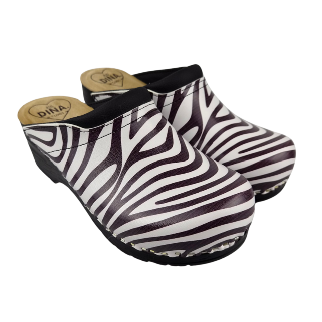 Medical clogs - Zebra print black sole - LAST STOCK