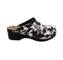 Medical clogs - cow print black sole - Dina