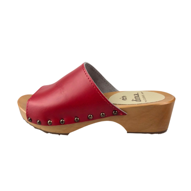 Dina Houten sandalen Rood  met studs