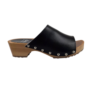Dina Wooden sandals black with studs