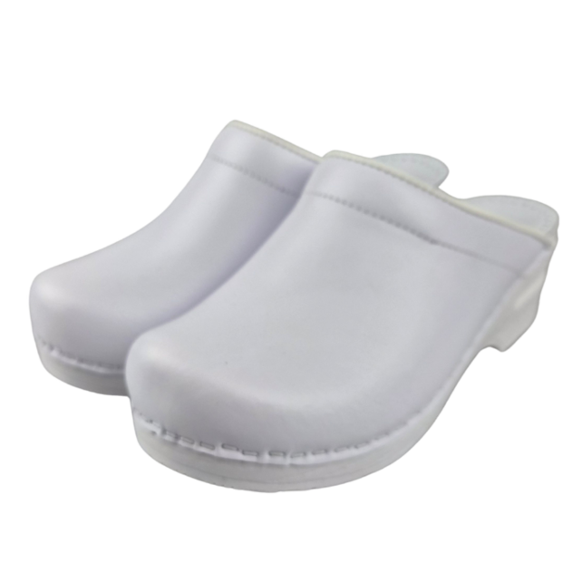 Medical clogs - PU sole and open heel - white