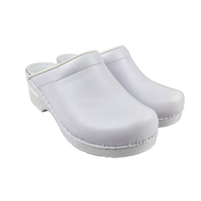 Medical clogs - PU sole and open heel - white