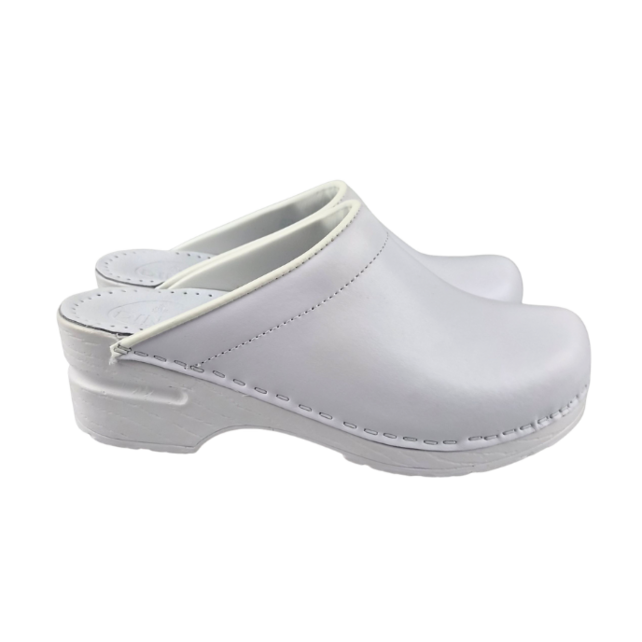 Medical clogs - PU sole and open heel - white