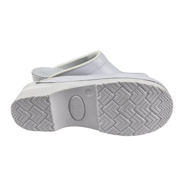 Medical clogs - PU sole and open heel - white