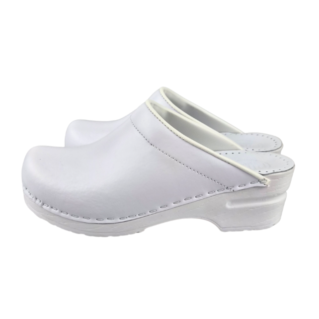 Medical clogs - PU sole and open heel - white