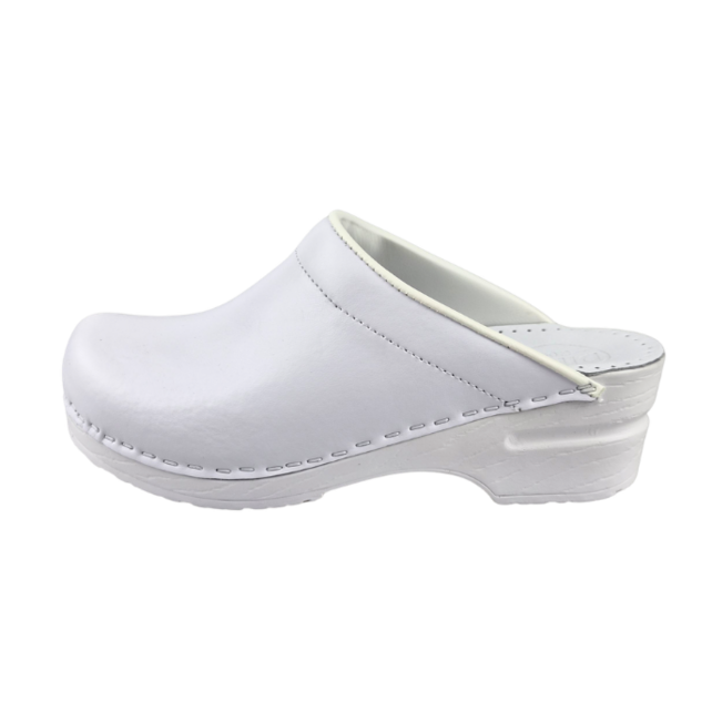 Medical clogs - PU sole and open heel - white