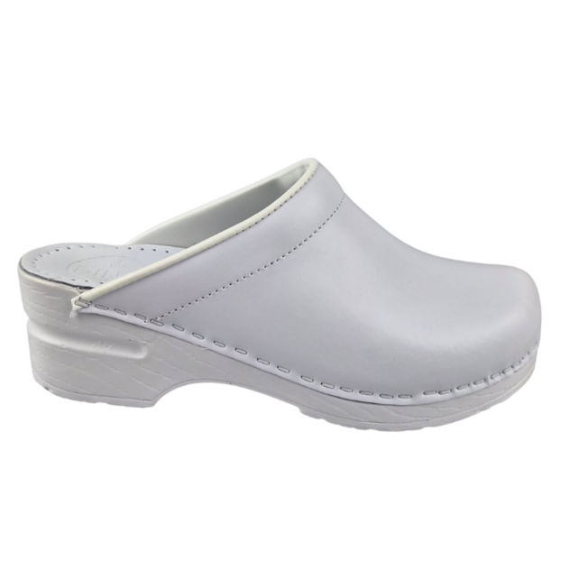 Medical clogs - PU sole and open heel - white