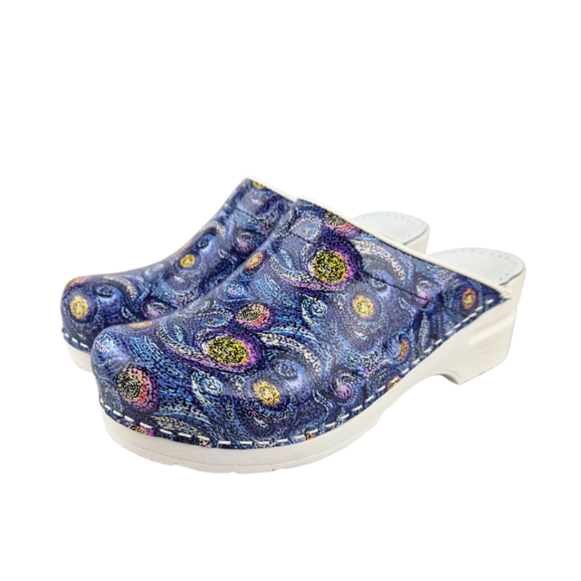 Medical clogs - White sole - Starry Night