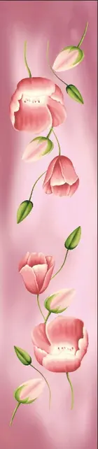 Tulpensjaal 170x30 roze sjaal met tulpen