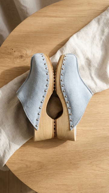 Dina Lykke Clog - suede edition - Mint blue