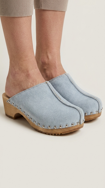 Dina Lykke Clog - suede edition - Mint blue
