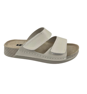 Sandalen offwhite - dubbele band - materiaal: Leer & Polyurethaan