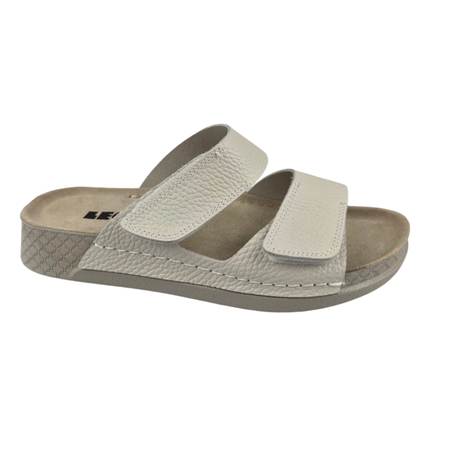 Sandalen offwhite - dubbele band - materiaal: Leer & Polyurethaan