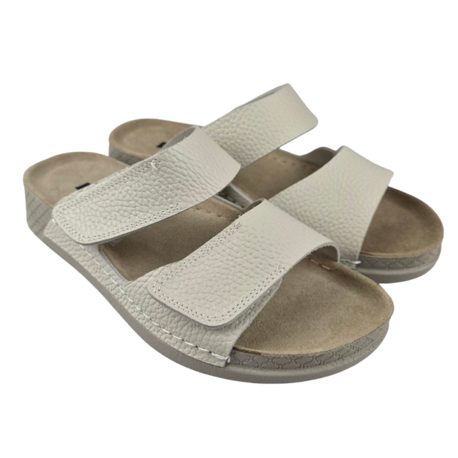 Off-white sandals - double strap - material: Leather & Polyurethane