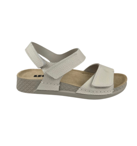 Sandalen offwhite - dubbele band met hielband - materiaal: Leer & Polyurethaan