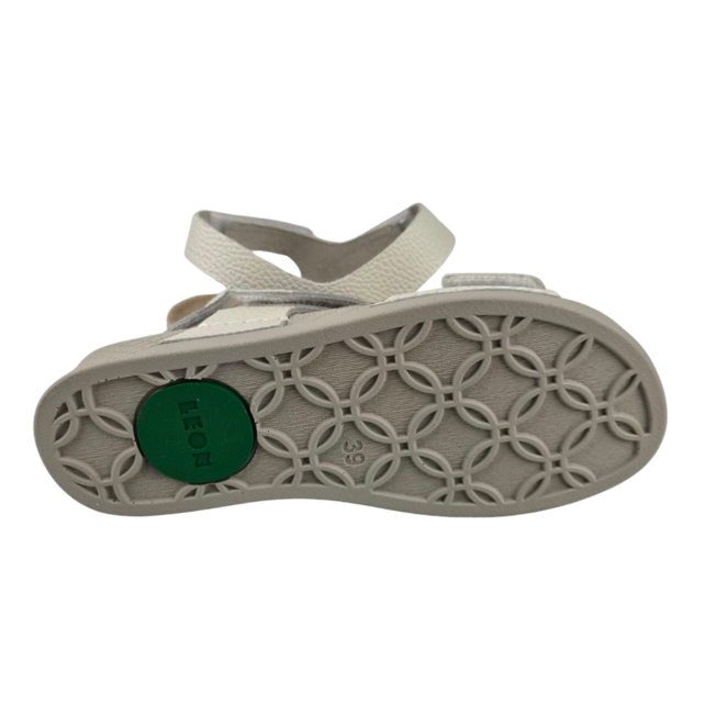 Sandalen offwhite - dubbele band met hielband - materiaal: Leer & Polyurethaan