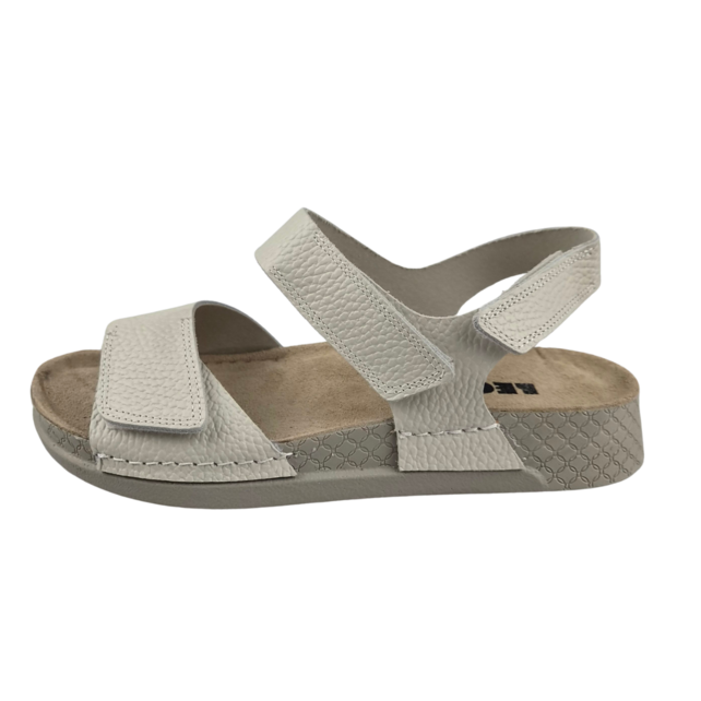Sandalen offwhite - dubbele band met hielband - materiaal: Leer & Polyurethaan