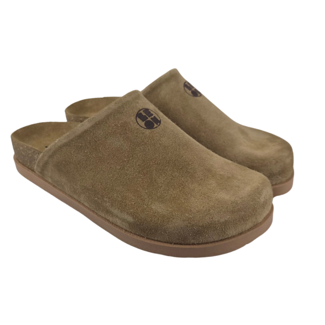 Leon Klompen - suede leren upper - comfortabel zacht voetbed - beige