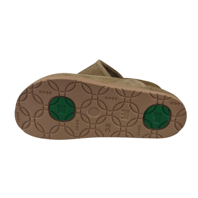 Leon Klompen - suede leren upper - comfortabel zacht voetbed - beige