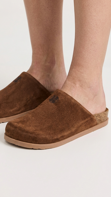 Leon Klompen - suede leren upper - comfortabel zacht voetbed - brown