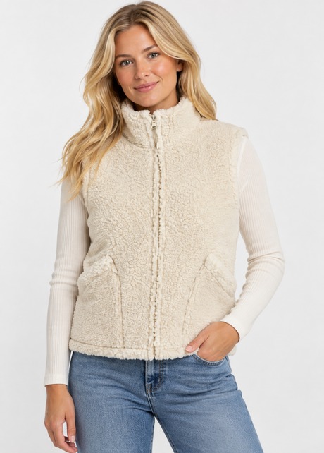 Heerlijk Warme Bodywarmer van 100% Schapenwol – Wit