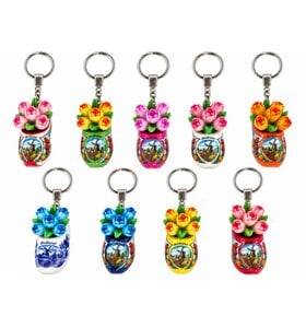 klomp sleutelhanger + tulpjes - Kies uit alle kleuren
