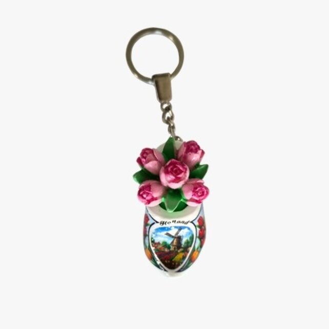 Clog keychain + tulips - Choose from all colors