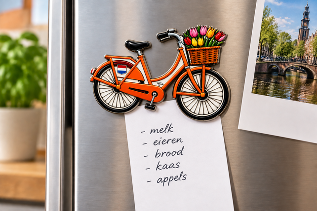 Epoxy magneet oranje fiets NL