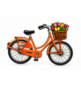 Epoxy magneet oranje fiets NL