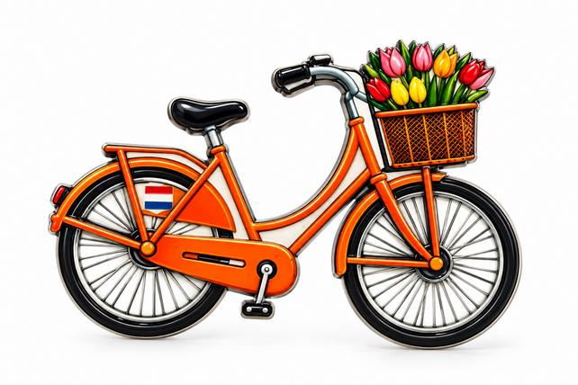 Epoxy magneet oranje fiets NL