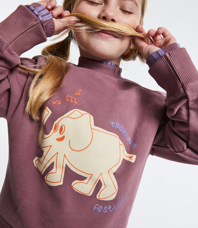Maison Tadaboum Zachte sweatshirt met olifantenprint