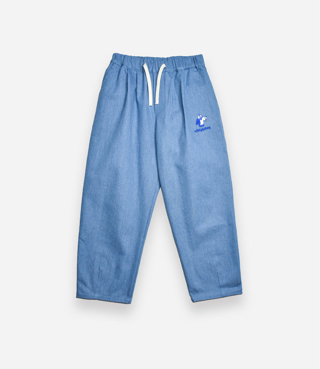 Maison Tadaboum Soepele broek in denim blauw