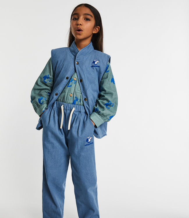 Maison Tadaboum Soepele broek in denim blauw