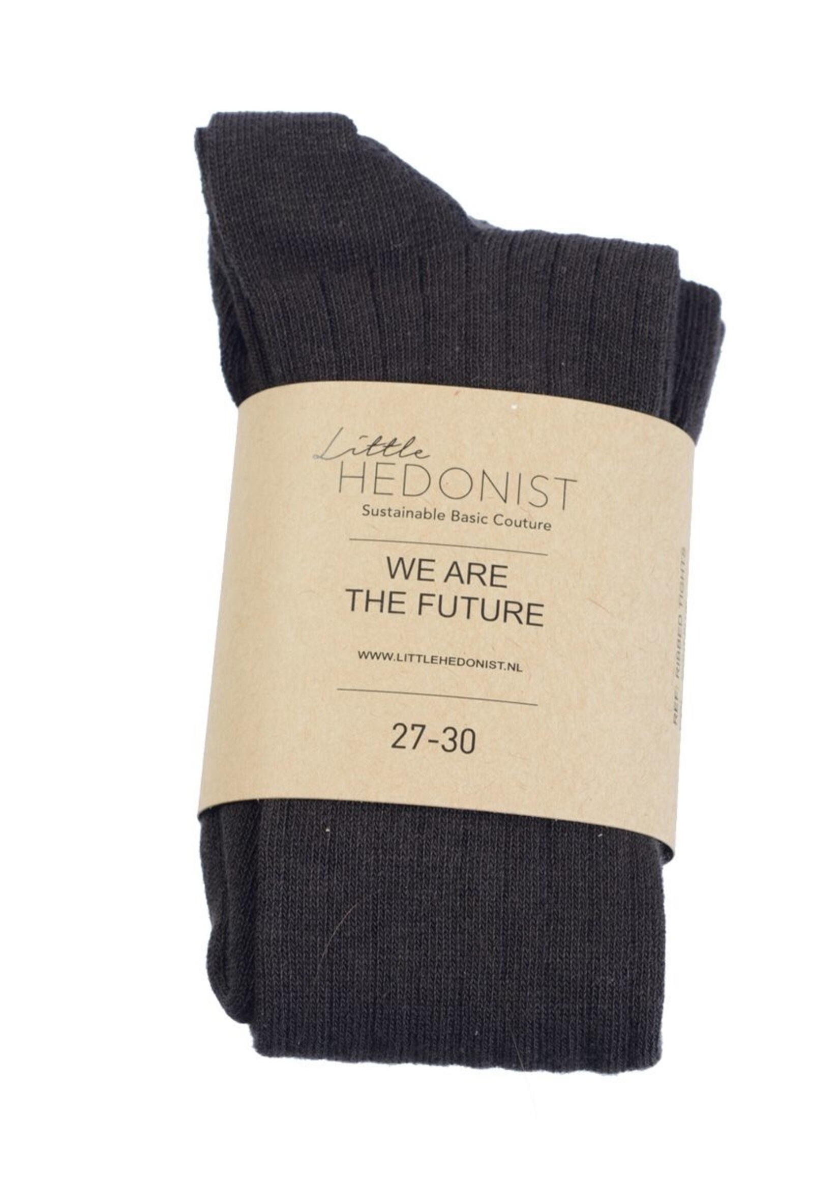 Little Hedonist Collants noirs en coton côtelés