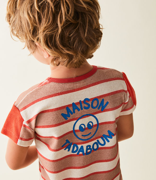 Maison Tadaboum T-shirt in een vrolijk gestreepte spons