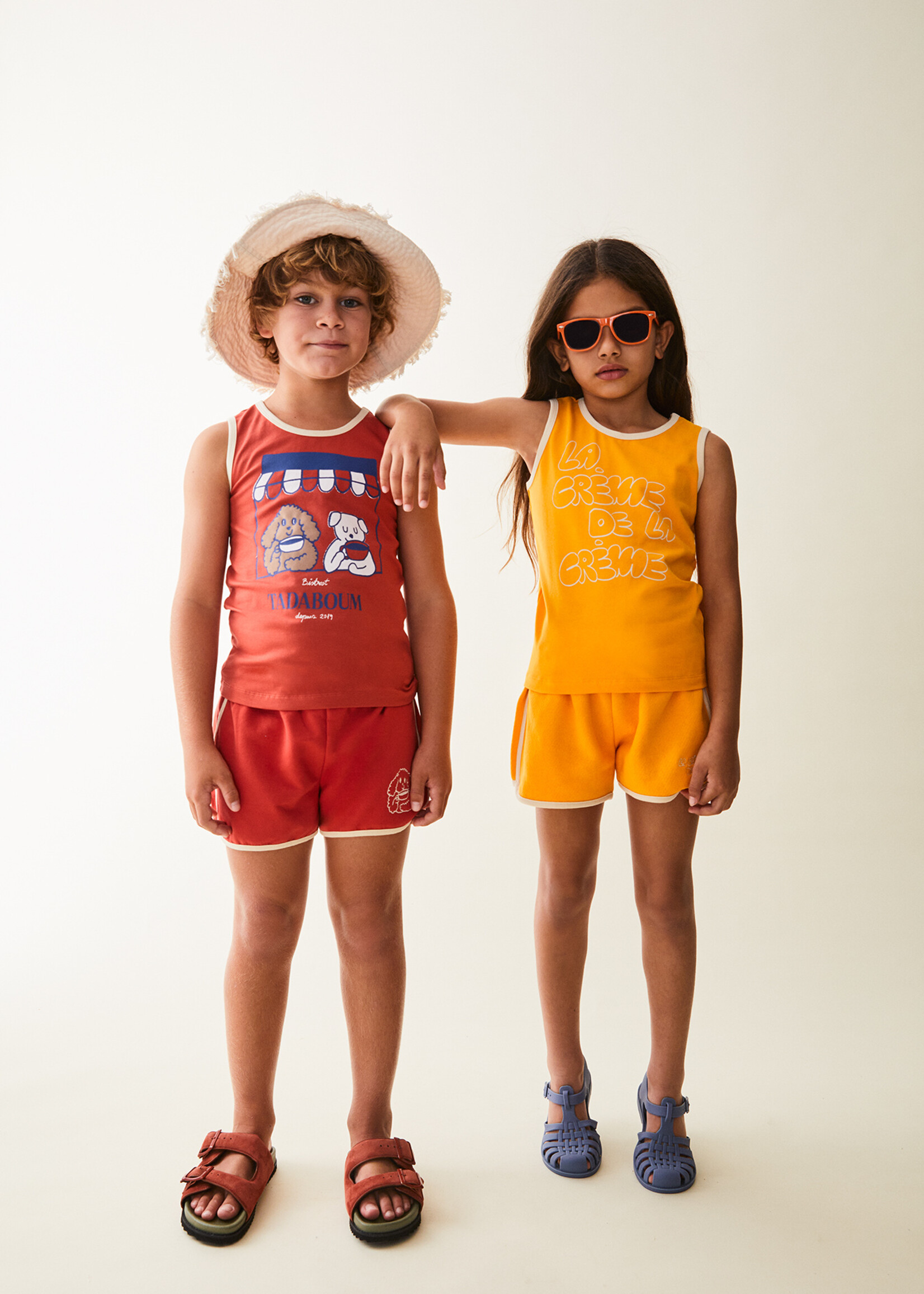 Maison Tadaboum Retro short in gele sweaterstof
