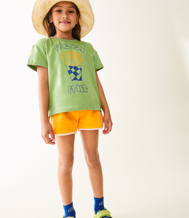 Maison Tadaboum Retro short in gele sweaterstof