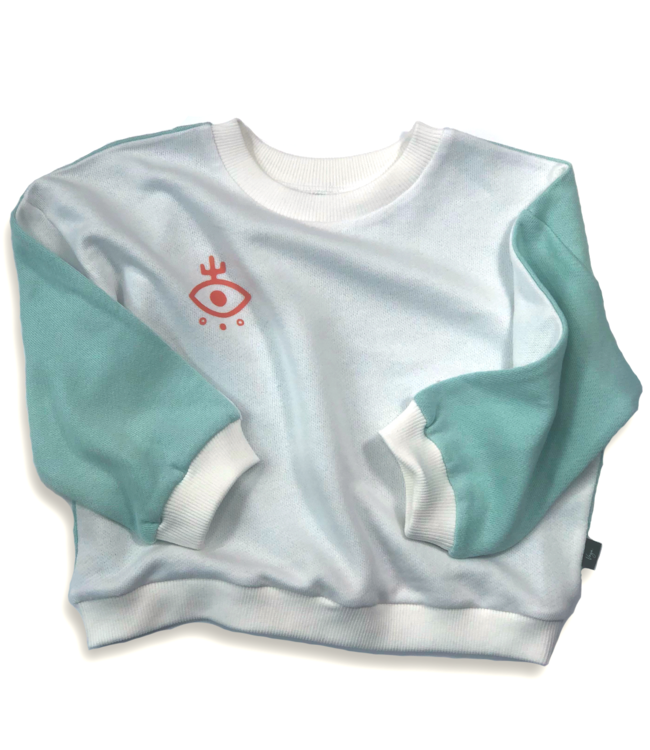 Vega Basics Colorblock sweater in groenige tinten