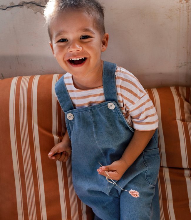 Bean's Barcelona T-shirt met zacht roze streepjes