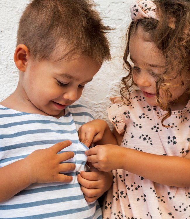 Bean's Barcelona T-shirt met blauwe streepjes