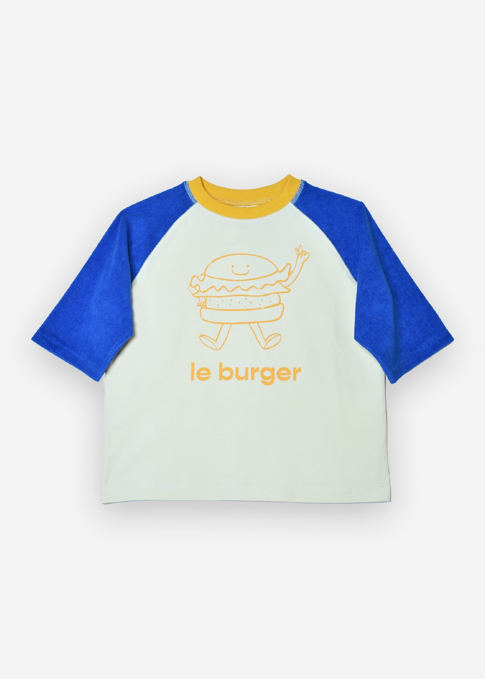 Maison Tadaboum Colorblock T-shirt met hamburger print