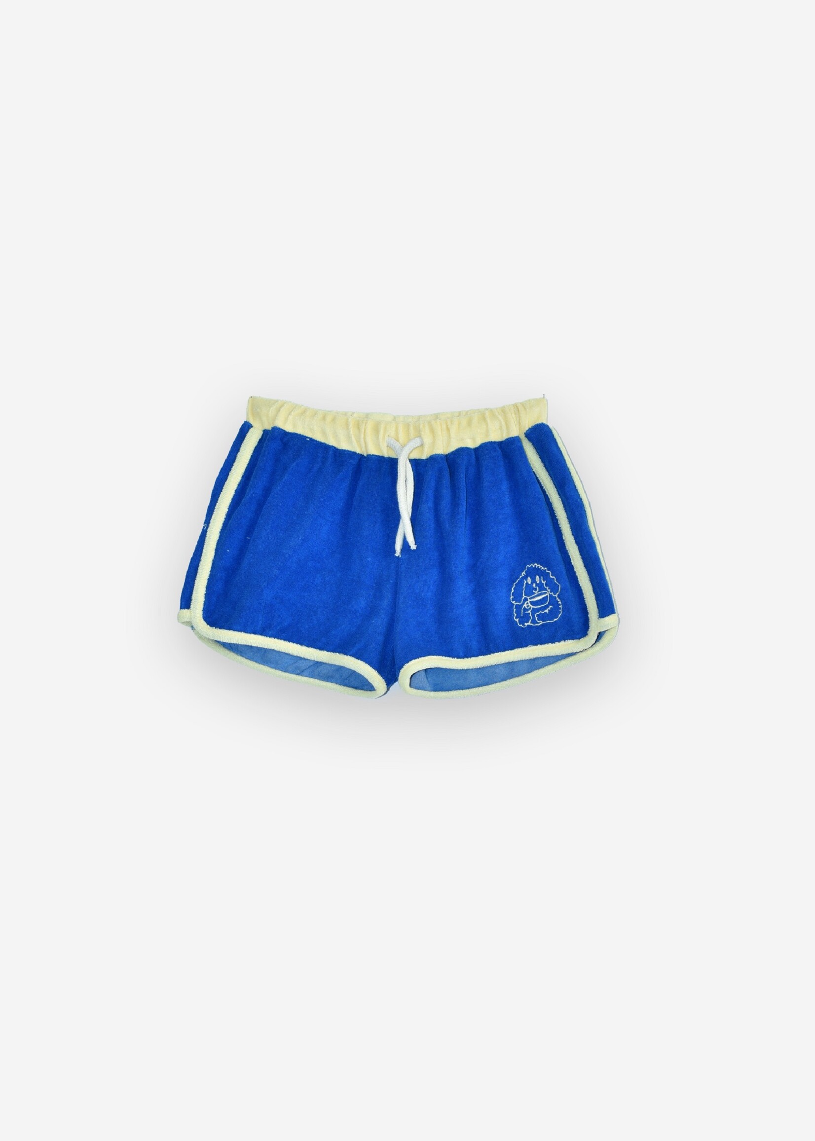 Maison Tadaboum short rétro en éponge bleue