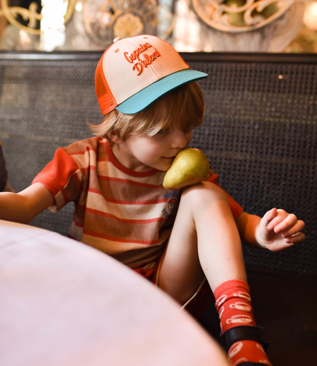 Maison Tadaboum T-shirt in een vrolijk gestreepte spons