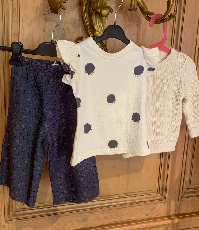 House Of Jamie T-shirt met ruffles en bolletjes print