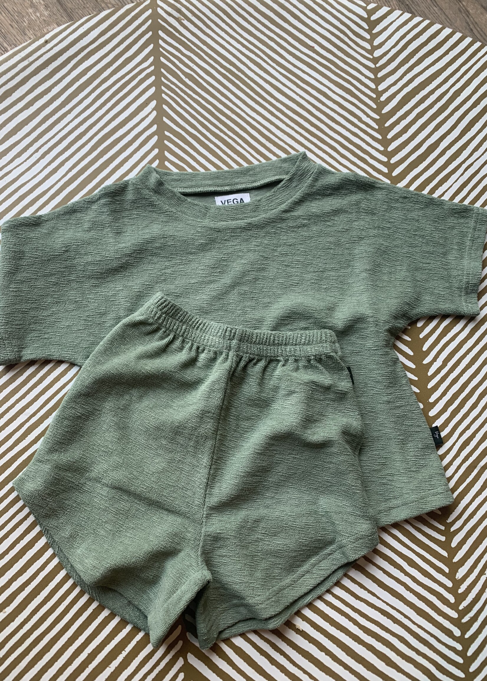 Vega Basics Groen shortje in zachte terry