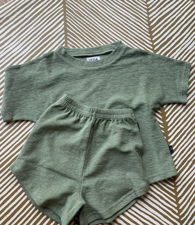 Vega Basics Groen shortje in zachte terry
