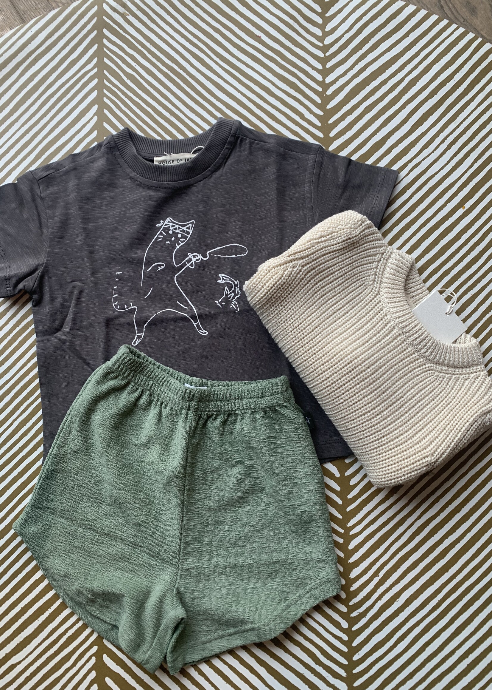 Vega Basics Groen shortje in zachte terry